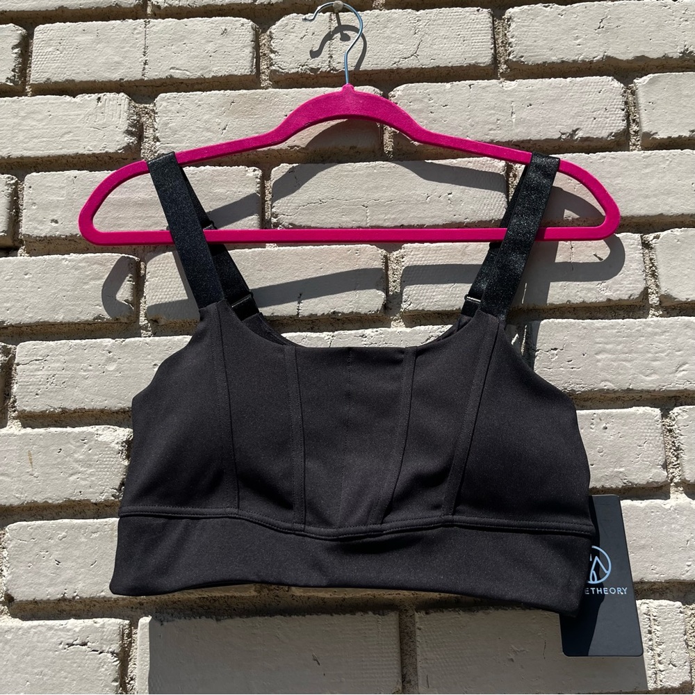 NWT Move Theory Corset Sports Bra in Black - Size Large